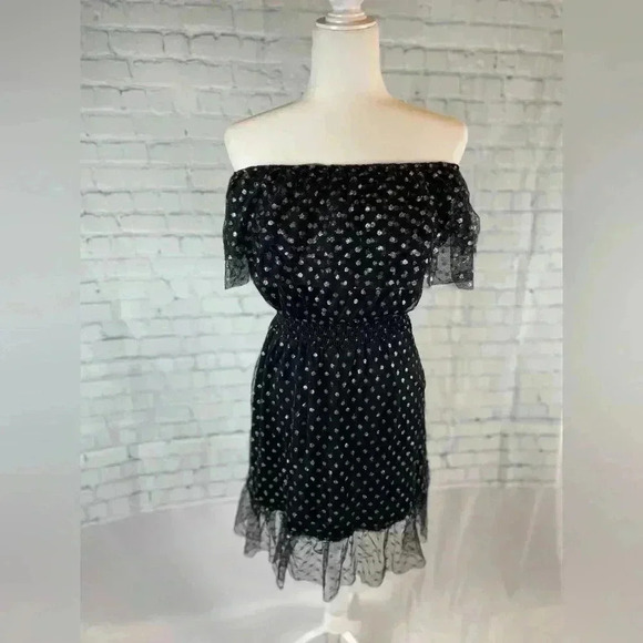 EVERLY Black Silver Tulle dress Woman’s Size S Party Fancy NEW NWOT HOLIDAY glam - Picture 14 of 14